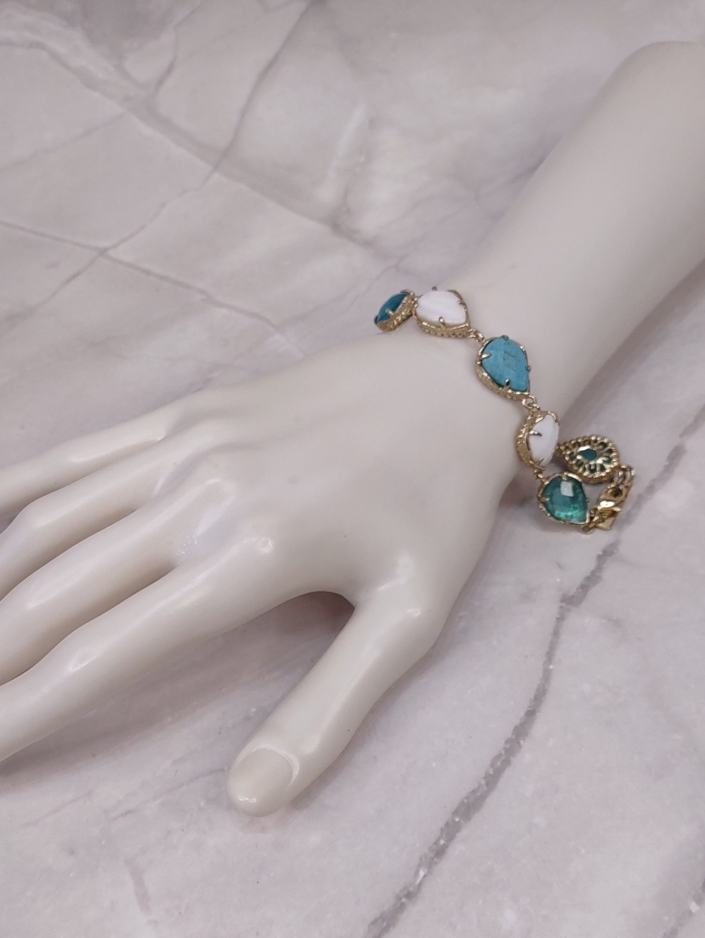 Kendra Scott "Brynn" Bracelet with Turquoise/White Stones
